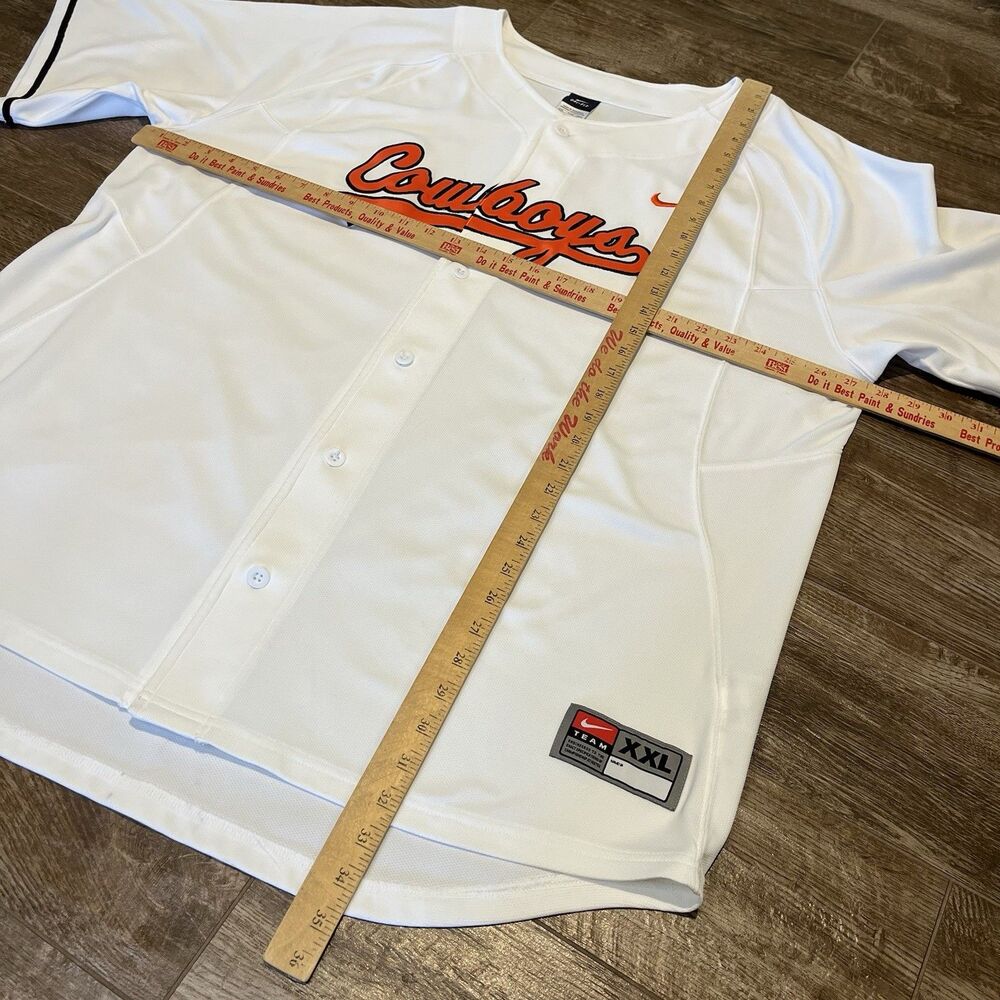Nike Team Oklahoma State Cowboys Baseball Jersey Mens 2XL OSU Button Stitched - Picture 6 of 9